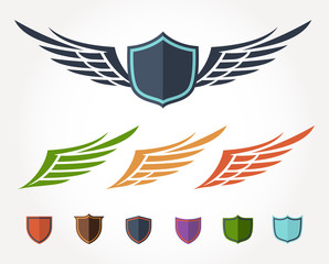 Winged crest flat design