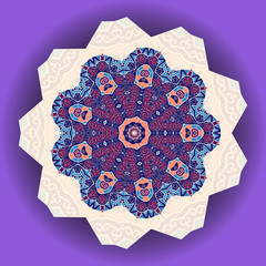 Mandala design. Ethnic ornament. Template for menu, greeting