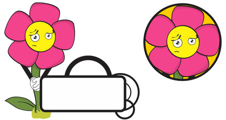 flower funny cartoon expression copyspace