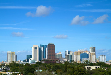 Fototapeta na wymiar Beautiful skyline view of downtown Fort Lauderdale, Florida, USA