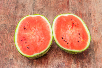 red Watermelon  on wood