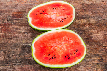red Watermelon  on wood