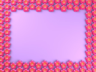 Flower Icons Frame With Purple Text Space