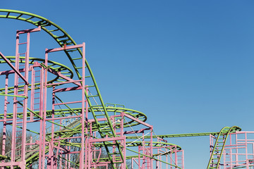 Green and pink roaller coaster