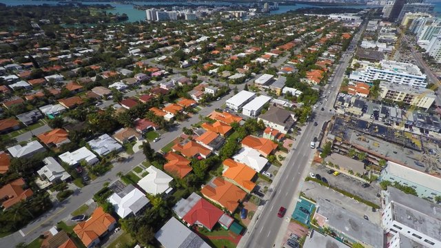 4k Residential neighborhood aerial video