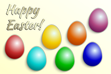 Vector illustration of Eastern eggs collection greeting card
