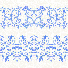 Blue pattern, white background.