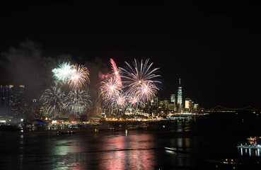 Fireworks over Hudson River
