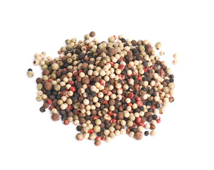 Pile of red, white and black peppers