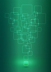 Abstract Squares Green Background