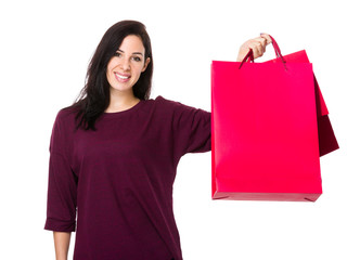 Woman hold with shopping bag