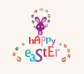 easter bunny playful cute eggs fun humor card