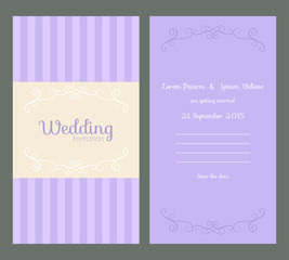 Vector design template of wedding invitation