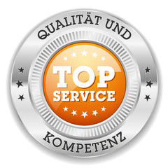 Orange Top Service Siegel Mit Silber Rand