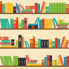 seamless pattern bookshelves