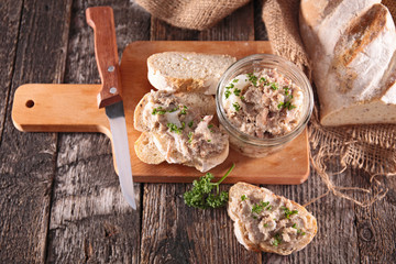 bread with meat spread