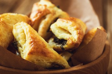 Spinach and cheese puff pastries