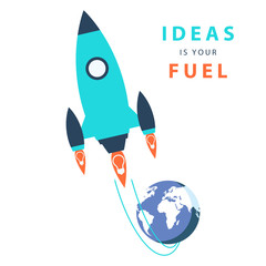Start up concept: ideas is your fuel.