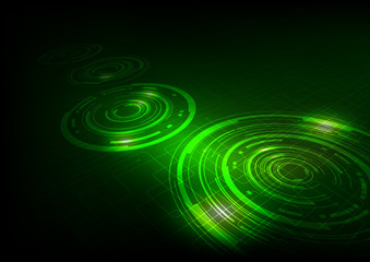 Abstract Technology Dark Green Background