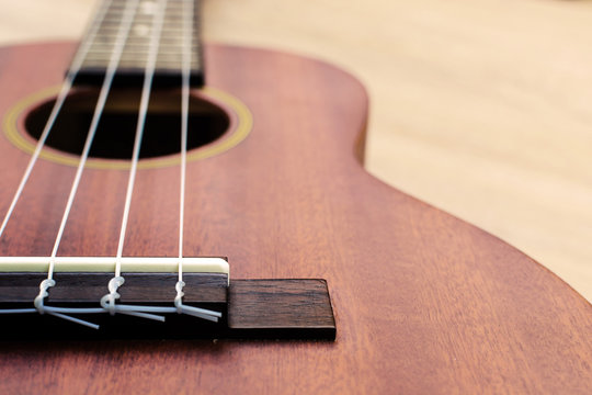 Close up of ukulele