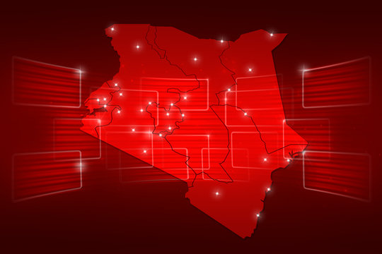 Kenia Map World map News Communication red