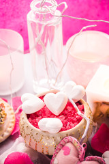 Spa composition Valentines Day heart love body health