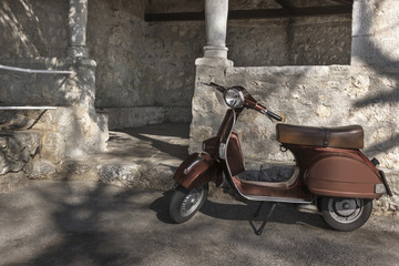 Naklejka premium Scooter en balade