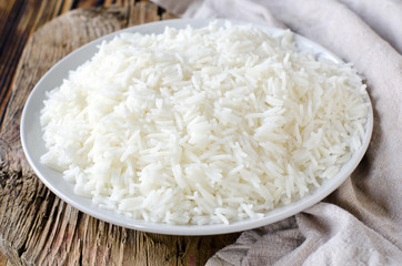 Fototapeta na wymiar Boiled Basmati rice