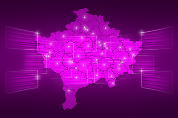 Obraz premium Kosovo Map World map News Communication purple