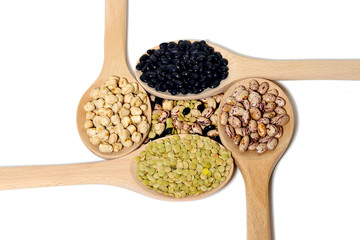 various types of legumes lentil beans Peas fagioini