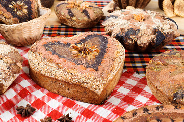 freshly baked bread with herbs