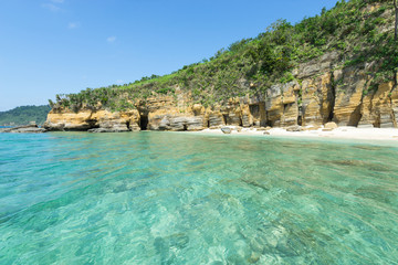 Hidden tropical beach paradise lagoon of Okinawa, Japan