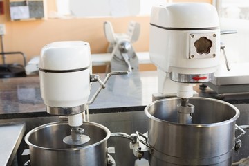 Industrial mixers on counter