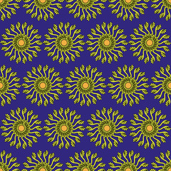 Floral vector seamless pattern with flower elegant camomile
