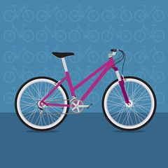 vector colorful bicycles of various types