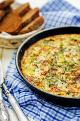 Frittata with chicken and potatoes
