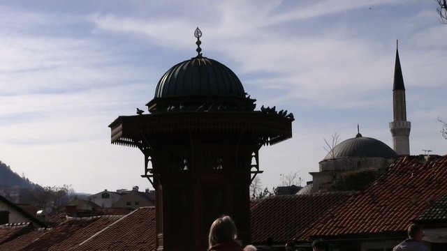 Sebilj fountain in Ba&scaron;čar&scaron;ija Sarajevo Bosnia and Herzegovina featuring traditional Ottoman architecture
