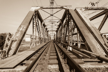 Train Bridge Structure Sepia