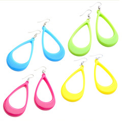 set of colourful plastic earrings isolated on white background