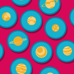 seamless background with planets of the solar system