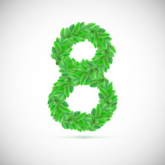 Figure eight, made up of green leaves