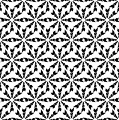 Black and white geometric seamless pattern, abstract background.