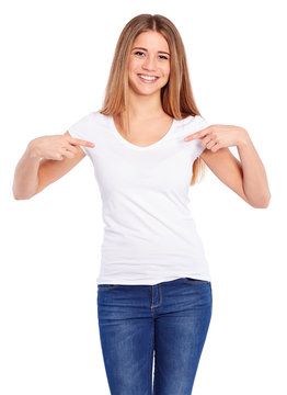 Template Woman In White Shirt