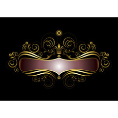 Gold frame original form with the crown in the old style