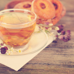 Food background with herbal bio tea