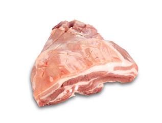 Fresh raw pork meat isolated on white background