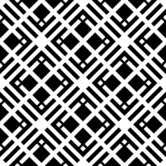 Black and white geometric seamless pattern with square.