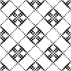 Black and white geometric seamless pattern with circle.