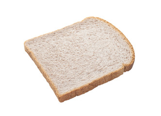 healthy whole wheat bread slice isolated on white