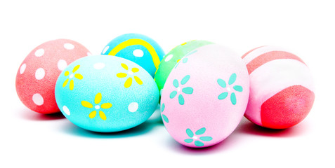 Colorful handmade easter eggs isolated